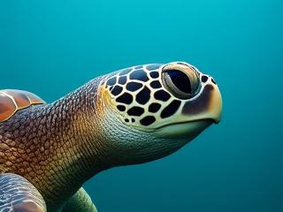 絶滅危惧種の海洋生物のポートレート水中写真